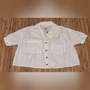 NWT Industry White Linen Shirt